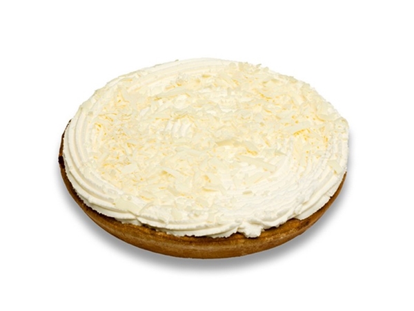 Rijstevlaai met slagroom (witte choco)